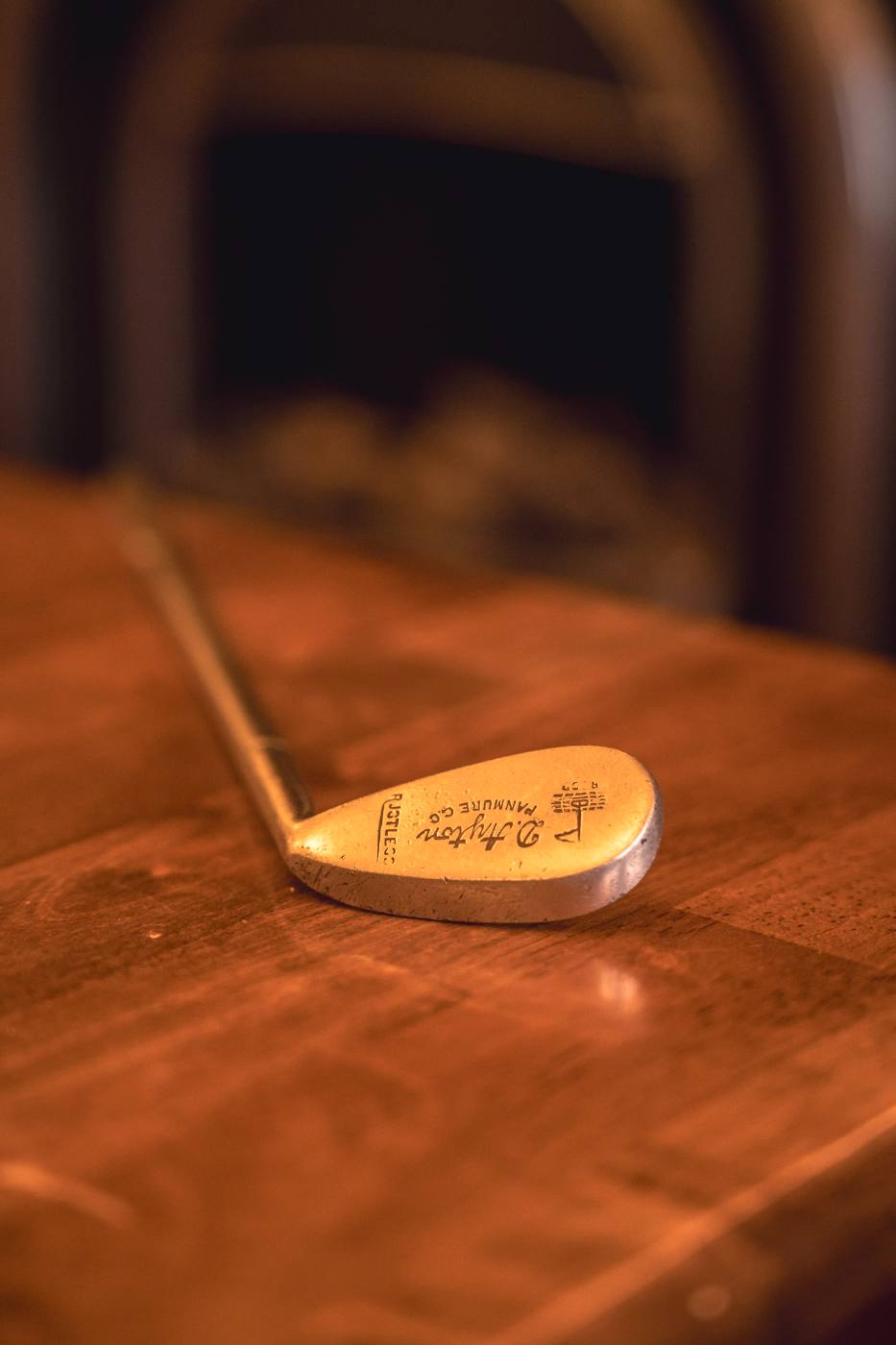 An antique putter head stamped D. Taylor, Panmure G.C., Rustless
