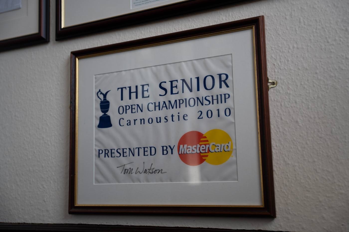 Signed by Tom Watson. Panmure hosted final qualifying.